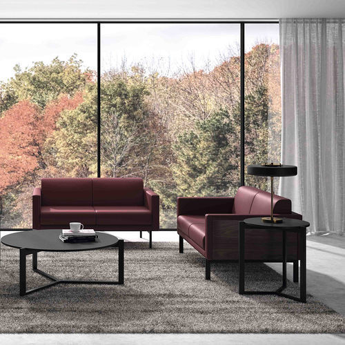 Contemporary sofa - GALLERY - Ofifran - fabric / leather / brown