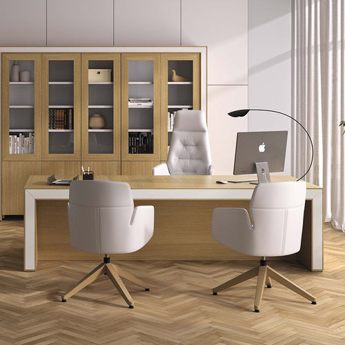 Free-standing desk - BELESA  - Ofifran - contemporary / leather / wooden