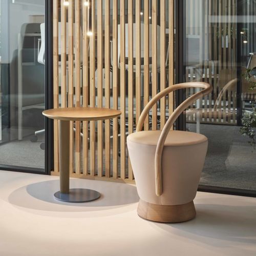 Contemporary side table - LEVANTE - Ofifran - wooden / wooden base / oval