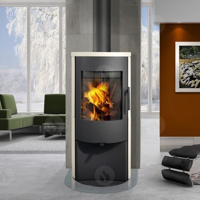 Wood heating stove - ALPERA  - ROMOTOP - contemporary / ceramic