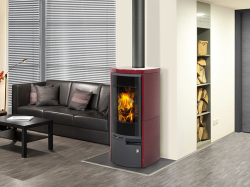 Wood heating stove - MERU N  - ROMOTOP - central / contemporary / ceramic