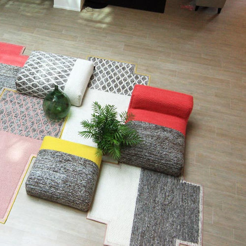 Contemporary fireside chair - MANGAS SPACE  - GAN RUGS - wool / handmade / multi-color