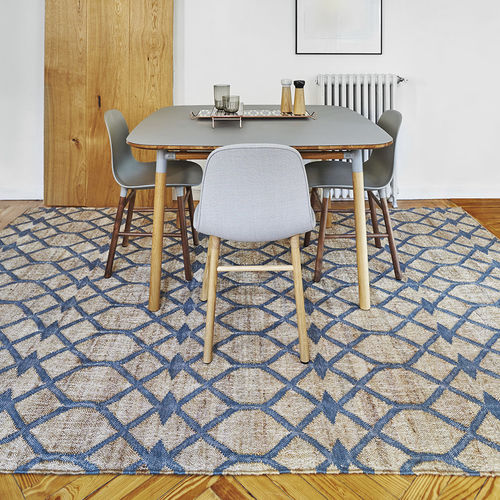 t*a様 372　GAN KILIM RODAS BLUE RUG　170×24 Contemporary rug - RODAS - GAN RUGS - patterned / viscose / jute
