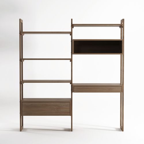 Contemporary shelf - KWSU02 - Karpenter - oak / teak / with storage compartment