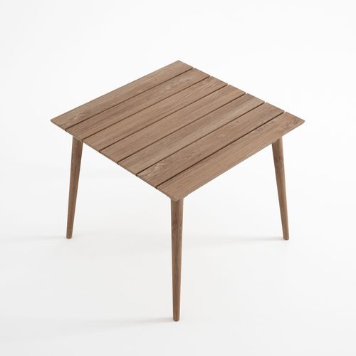 Contemporary dining table - VINTAGE - Karpenter - teak / solid wood base / square
