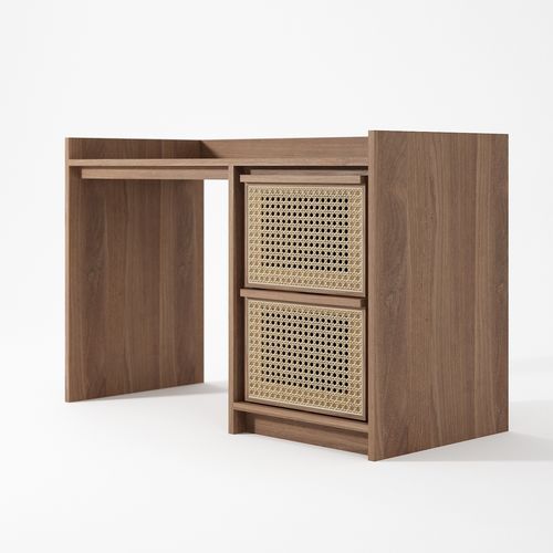 Free-standing desk - RT03 - Karpenter - contemporary / teak / white oak