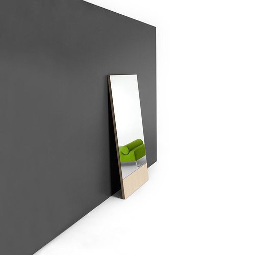 Wall-mounted mirror - LEAN - BENSEN - contemporary / rectangular / oak