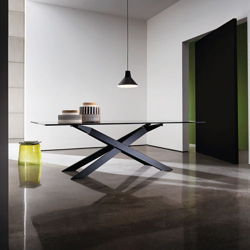 Contemporary dining table - CROSS - Sovet Italia - oak / walnut / birch