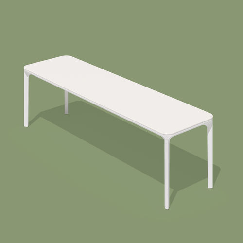 Minimalist design bench - SLIM - Sovet Italia - teak / iroko / lacquered aluminum