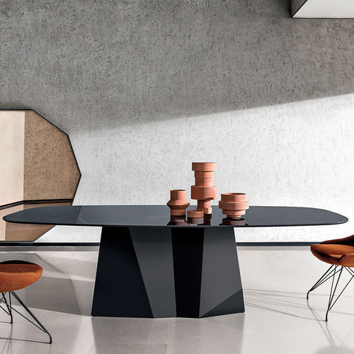 Contemporary dining table - GRANDEOD - Sovet Italia - glass / ceramic / laminate