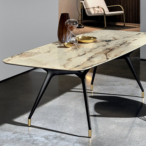 Contemporary dining table - ARKOS SHAPED 01 - Sovet Italia - oak / walnut / glass