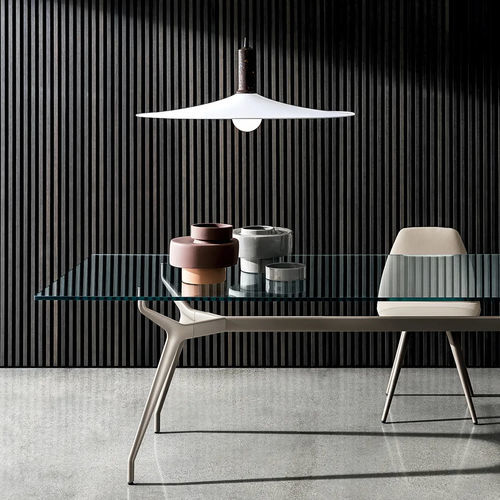 Contemporary dining table - ARKOS  - Sovet Italia - oak / walnut / glass