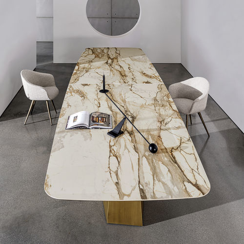 Contemporary dining table - GRANDEOD MAXI - Sovet Italia - wooden / glass / ceramic