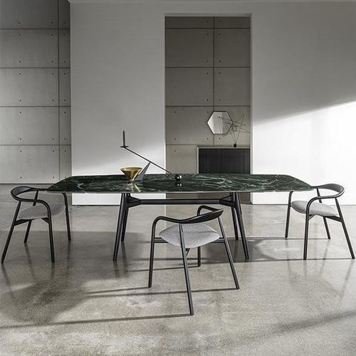 Glass dining table - ARKOS - Sovet Italia - ceramic / metal / aluminum