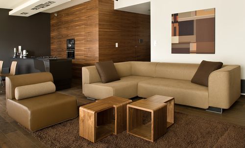 Modular sofa - BLOC - NOTI - contemporary / fabric / brown