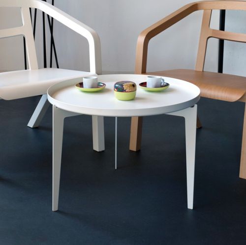 Contemporary coffee table - ILLUSION - COVO - powder-coated steel / metal base / round