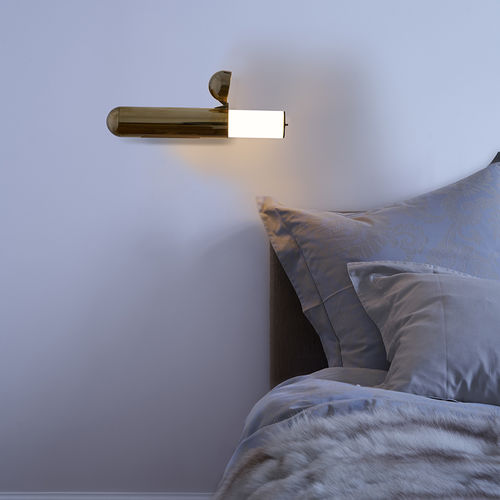 Contemporary wall light - ISP - DCW éditions - indoor / brass / polycarbonate