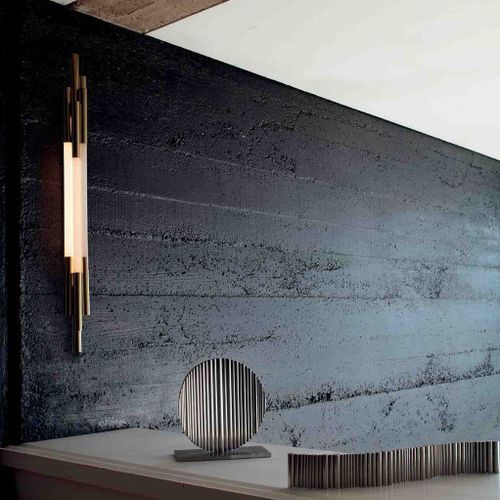 Contemporary wall light - ORG - DCW éditions - indoor / anodized aluminum / opalescent glass