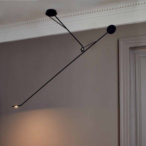 Contemporary ceiling light - AARO - DCW éditions - steel / anodized aluminum / LED