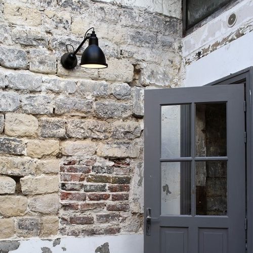 Contemporary wall light - GRAS - DCW éditions - outdoor / aluminum / stainless steel