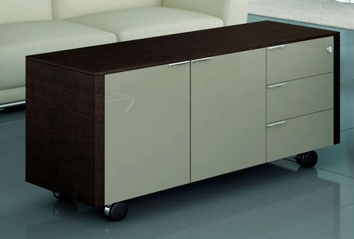 Low filing cabinet - METAR - Bralco - tall / oak / lacquered wood