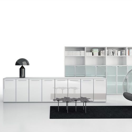 Low filing cabinet - DV503 - Della Valentina Office - tall / wall-mounted / wooden