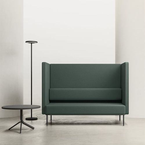 Contemporary sofa - DAPPER - Della Valentina Office - fabric / brown / green