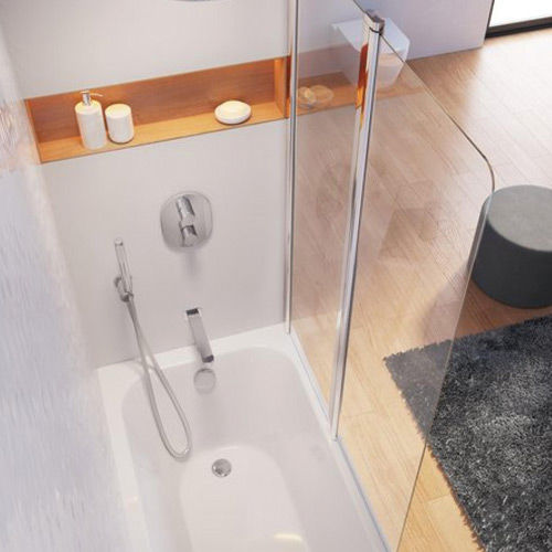 Swing bath screen - Riverton - Creactive Paris - left hand / 2 panels / clear glass