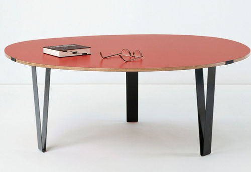 Contemporary coffee table - T.INO - Lehni - birch / oval / home