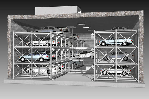 Platform parking system - MASTERVARIO LS - KLAUS Multiparking GmbH - with elevator