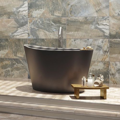 Oval bathtub - TRUE OFURO TRANQUILITY - Aquatica Marmite SP. Z.o.o - freestanding / for homes / stone resin
