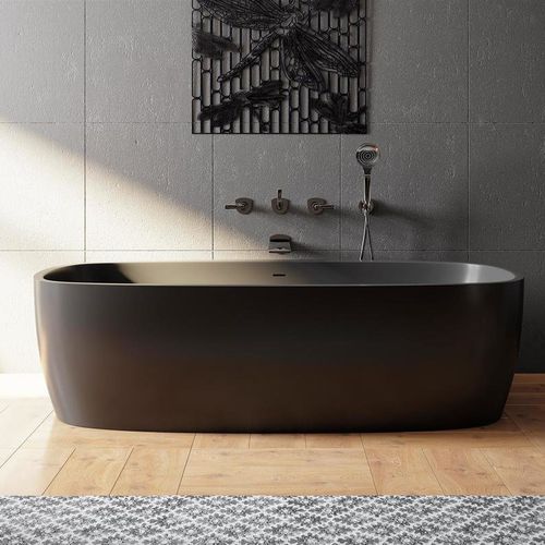 Freestanding bathtub - COLETTA-BLCK - Aquatica Marmite SP. Z.o.o - for homes / Solid Surface / stone resin