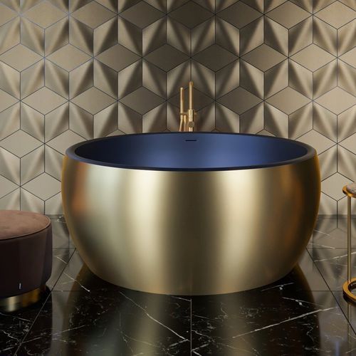 Round bathtub - AURA MINI VICTORIAN  - Aquatica Marmite SP. Z.o.o - free-standing / for homes / Solid Surface