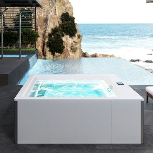 Above-ground hot tub - LACUS-MARIDUR - Aquatica Marmite SP. Z.o.o - square / 2-person / composite