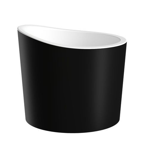 Round bathtub - TRUE OFURO MINI-BLCK-WHT - Aquatica Marmite SP. Z.o.o - free-standing / for homes / stone resin