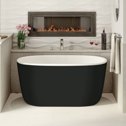 Oval bathtub - LULLABY-NANO-BLCK-WHT™ - Aquatica Marmite SP. Z.o.o - freestanding / for homes / Solid Surface
