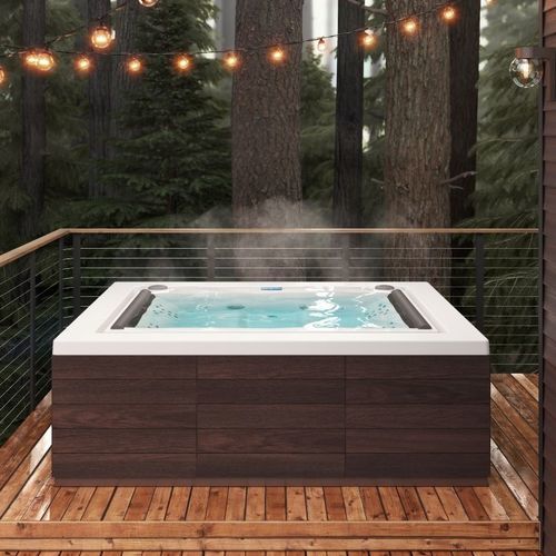 Above-ground hot tub - DOWNTOWN-INF - Aquatica Marmite SP. Z.o.o - rectangular / 4-seater / wooden