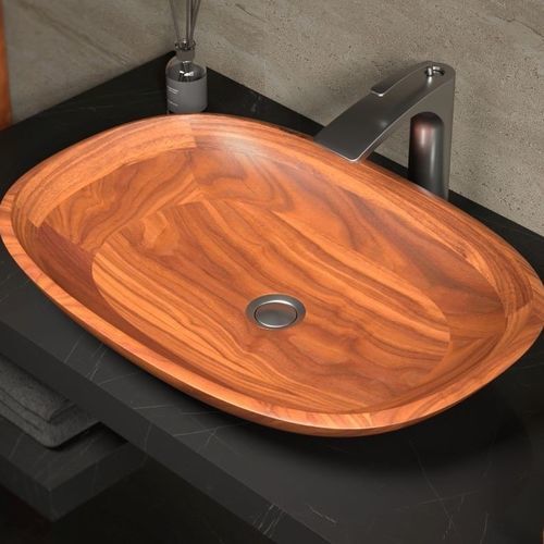 Countertop washbasin - COLETTA - Aquatica Marmite SP. Z.o.o - solid wood / teak / handmade