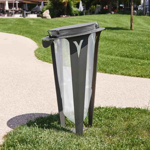 Public trash can - VIGILANTE - TF URBAN - steel / stainless steel / anti-terrorism