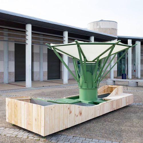 Wooden garden planter - MALAWA - TF URBAN - steel / for public space / outdoor