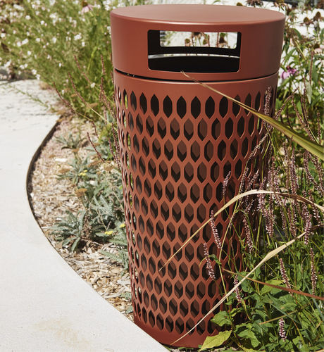 Public trash can - BRIVE - TF URBAN - steel / with lid / outdoor