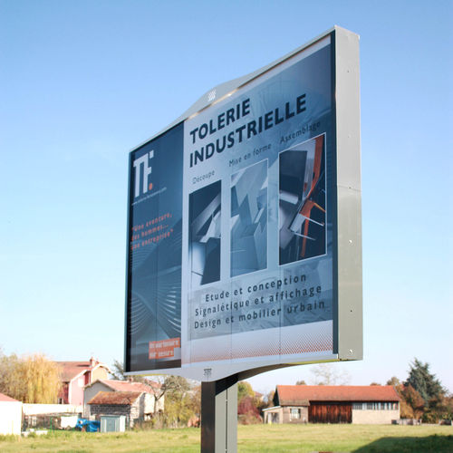 Display panel with long legs - SINGLE POST - TF URBAN - outdoor / luminous / advertising