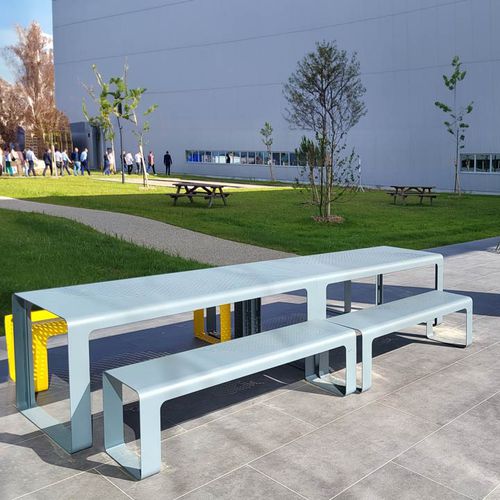 Contemporary picnic table - ZIG&ZAG - TF URBAN - steel / steel base / rectangular
