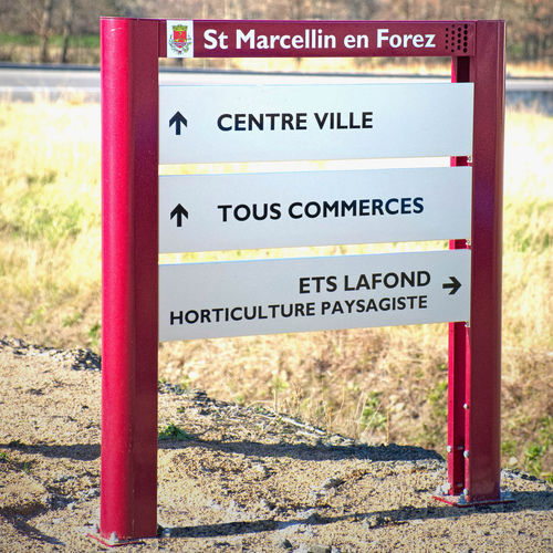 Galvanised steel signboard - MODULAR L716 H1000 - TF URBAN - orientation / outdoor