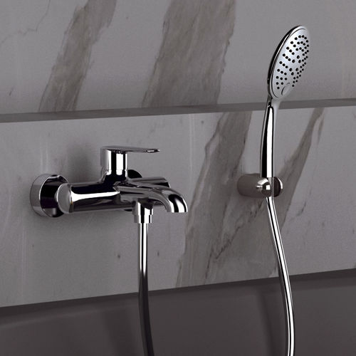 Bathtub mixer tap - 230AR - Rubinetterie Mariani - wall-mounted / chrome-plated brass / ABS