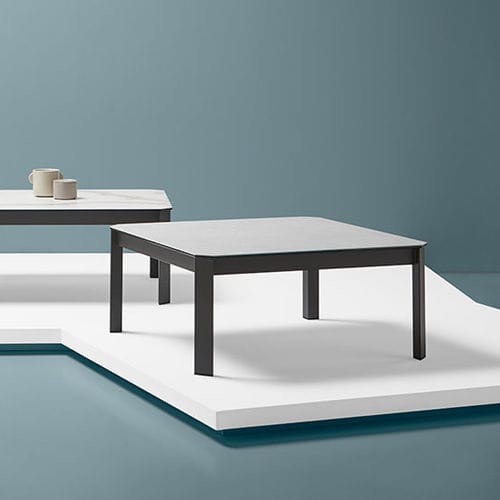 Contemporary coffee table - SALT - MOBLIBERICA - ceramic / metal base / rectangular