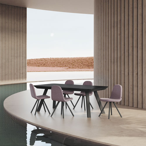 Contemporary table - ESLA - MOBLIBERICA - ceramic / metal base / rectangular