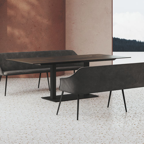 Contemporary table - DADO - MOBLIBERICA - ceramic / metal base / rectangular