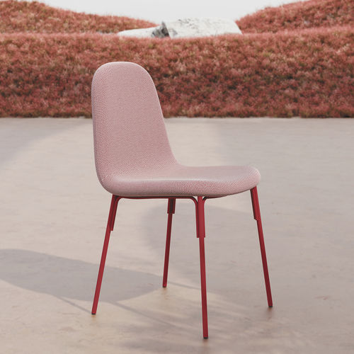 Contemporary chair - GALET  - MOBLIBERICA - indoor / fabric / metal base