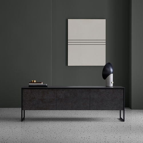 High sideboard - TERRA - MOBLIBERICA - contemporary / metal / smoked glass